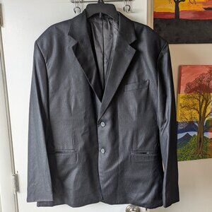 Versace Black Pinstripe Men's Suit Jacket Blazer